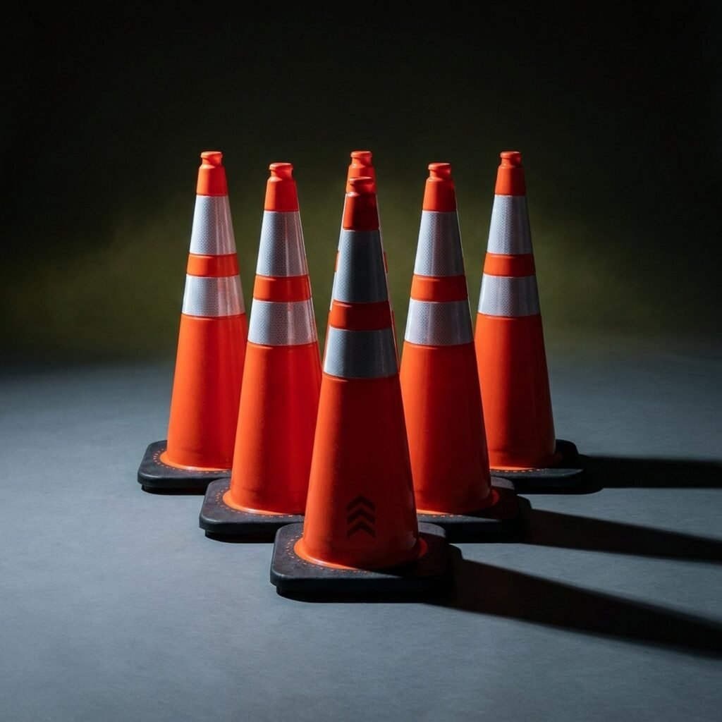 Traffic Cones, 28-in, 6-Pack
