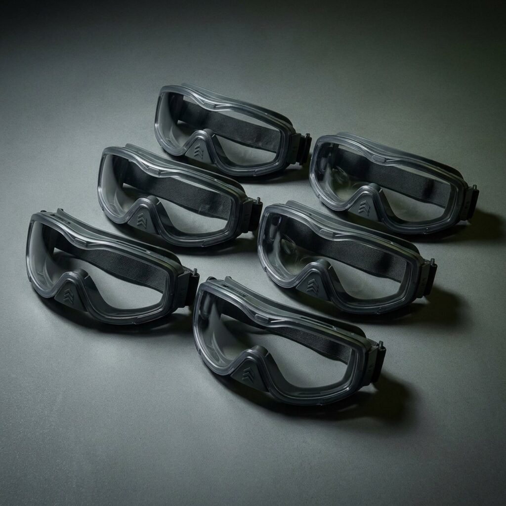 Over-Glasses Safety Goggles, 6-Pack